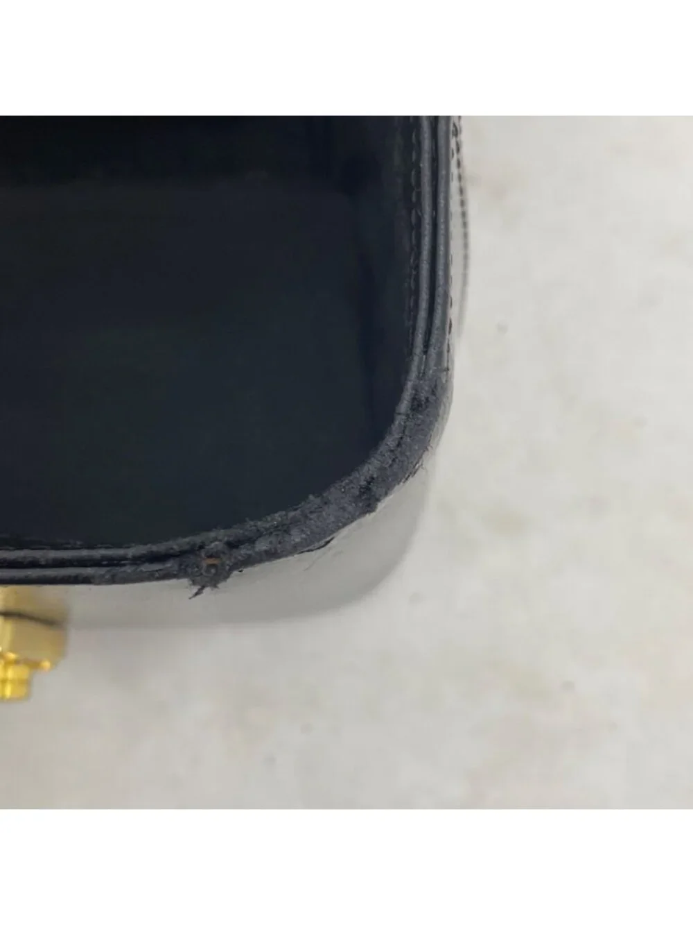 Fendi Vanity Bag Vintage Style Leather Black